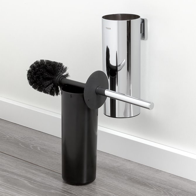 Chrome toilet 2024 brush holder